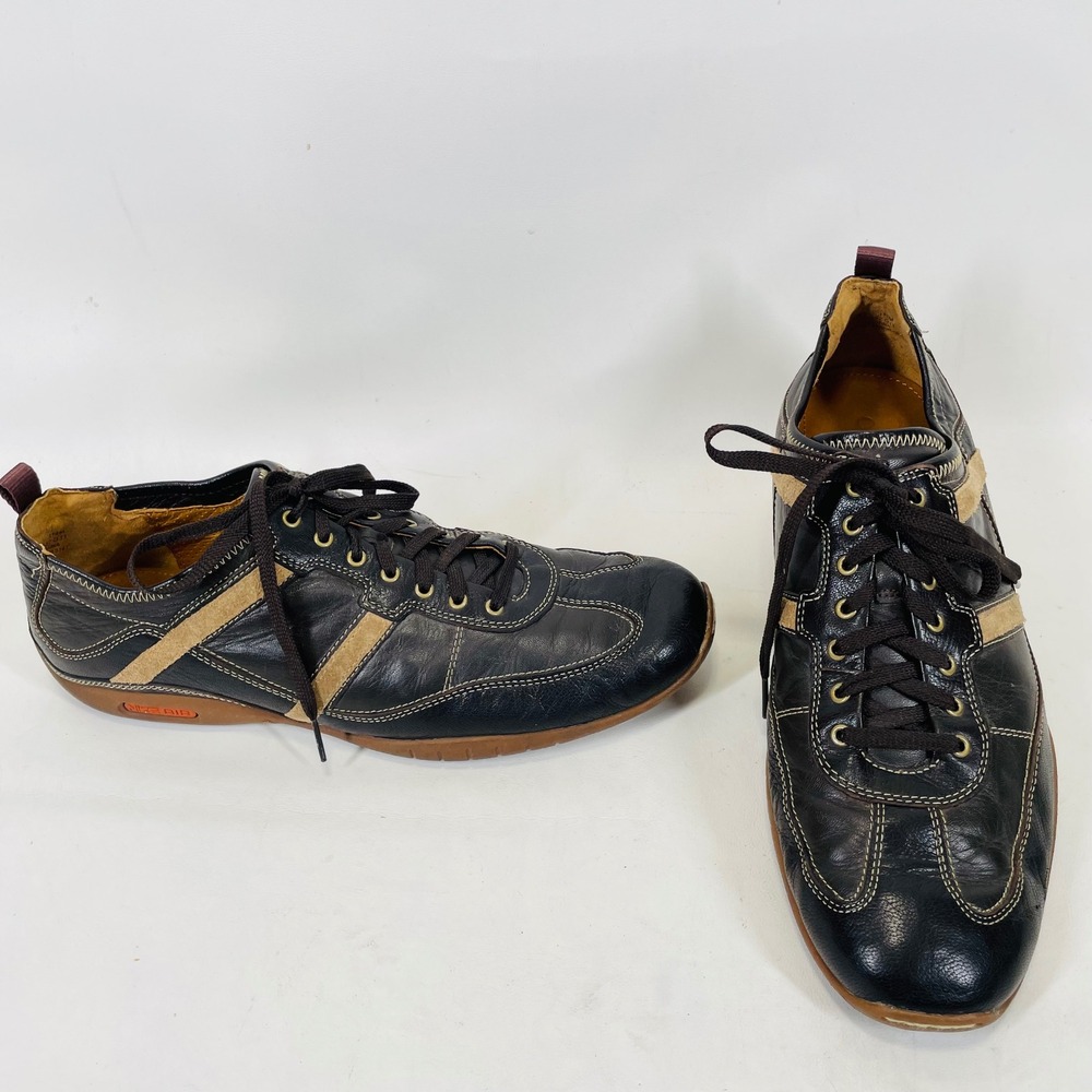 Cole Haan Mens Black Leather Suede Low Top Sneakers NikeAir C08037 Size 11.5 M